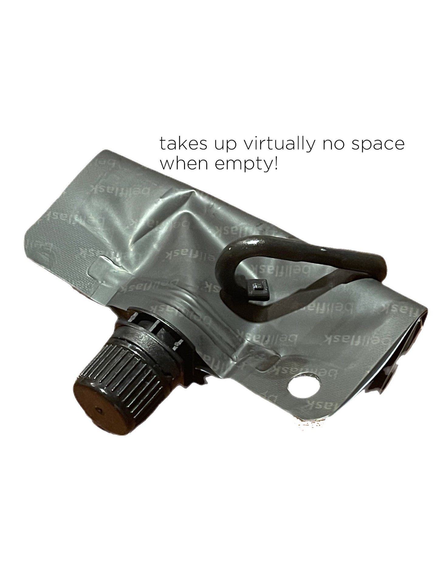 BellFlask - (Pack of 3, Matte Black) 15 oz. Plastic Flask, Patented, Flexible, Metal-Free, Reusuable, BPA-Free with Carabiner Clip and Filling Funnel